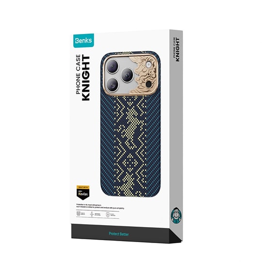 Apple iPhone 18 Pro Kılıf M-safe Şarj Özellikli Yükseltilmiş Kamera Çerçeveli Benks ArmorAir Knight Serisi C1 Kevlar Kapak