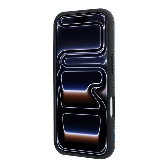 Apple iPhone 18 Pro Max Kılıf BMW Orjinal Lisanslı M-safe Şarj Özellikli Üç Şeritli Metal M Logolu Karbon Fiber Kevlar Kapak