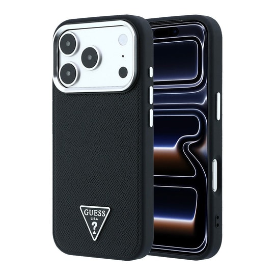 Apple iPhone 18 Pro Max Kılıf Guess Orjinal Lisanslı M-safe Şarj Özellikli Grained Triangle Kapak