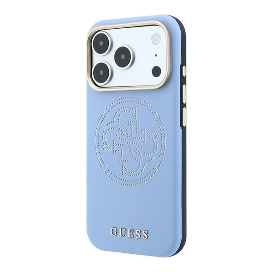 Apple iPhone 18 Pro Max Kılıf Guess Orjinal Lisanslı M-safe Şarj Özellikli Üçgen Logolu Simli Leopar Desenli Kapak