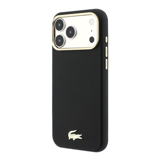 Apple iPhone 18 Pro Max Kılıf Lacoste Orjinal Lisanslı M-Safe Şarj Özellikli PVC Yarı Pike Desenli Arka Yüzey İkonik Timsah Dokuma Logolu Kapak