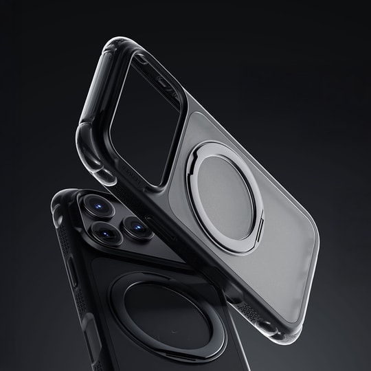 Apple iPhone 18 Pro Max Kılıf Lenyes Air Bumper Serisi M-safe Şarj Özellikli Airbag Tasarımlı Standlı Kapak