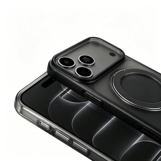 Apple iPhone 18 Pro Max Kılıf M-Safe Şarj Özellikli Zore Luzer 360 Standlı Kapak