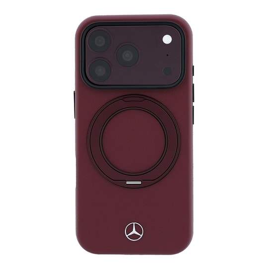 Apple iPhone 18 Pro Max Kılıf Mercedes Benz Orjinal Lisanslı M-safe Şarj Özellikli 360 Derece Dönebilen Standlı PU Metal Logolu Kapak