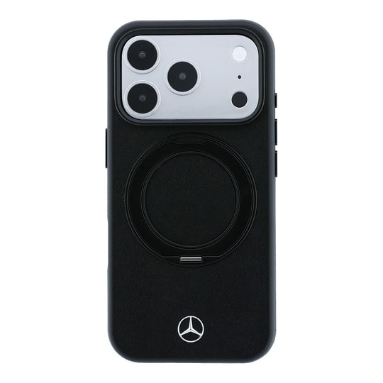 Apple iPhone 18 Pro Max Kılıf Mercedes Benz Orjinal Lisanslı M-safe Şarj Özellikli 360 Derece Dönebilen Standlı Metal Logolu PU Kapak