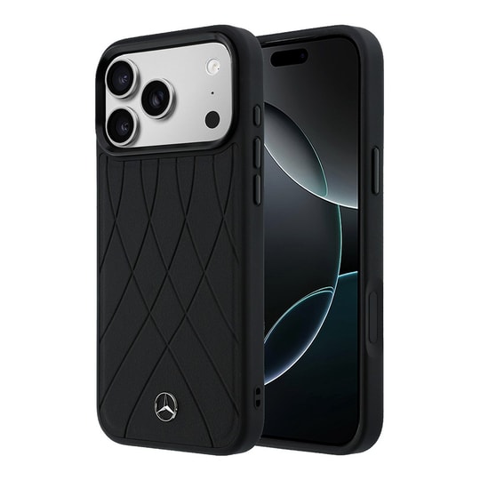 Apple iPhone 18 Pro Max Kılıf Mercedes Benz Orjinal Lisanslı M-safe Şarj Özellikli 3D Metal Logolu Crossed Lines Kapak