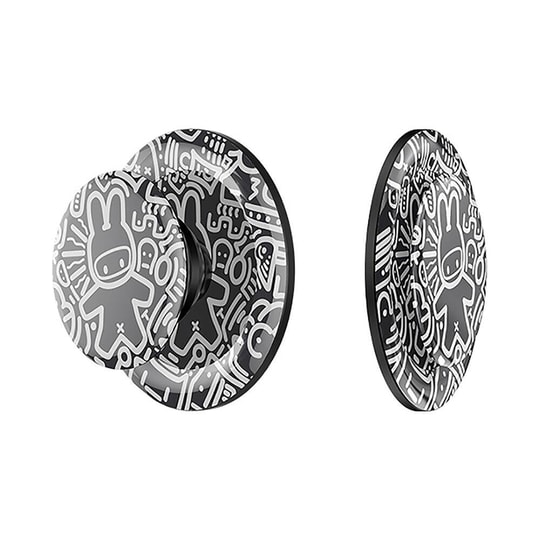 Benks Black and White Bunny Tasarımlı Magnetik Pop Soket Stand