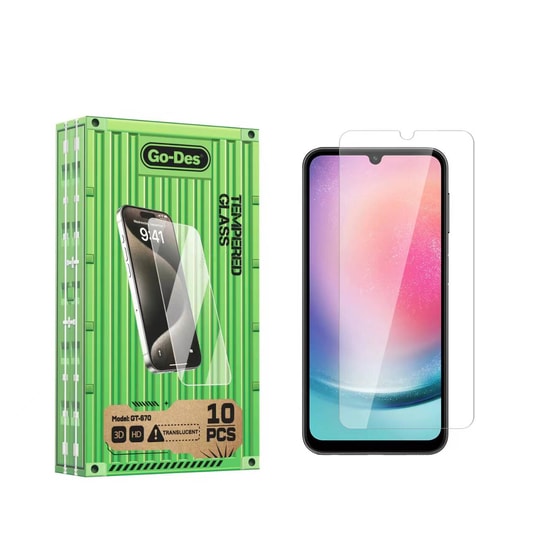 Galaxy A24 Go Des Parmak İzi Bırakmayan 9H Oleofobik Bom Glass Ekran Koruyucu 10lu Paket