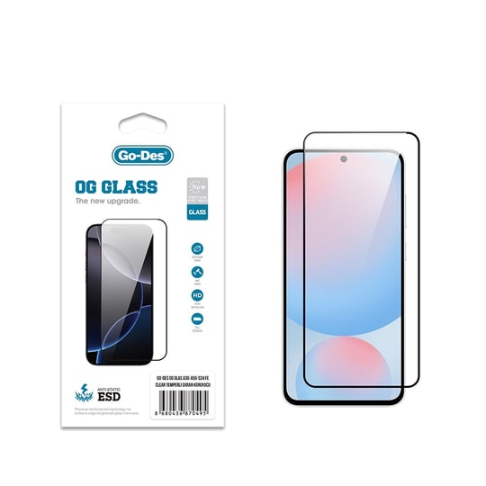 Galaxy A36 Go Des OG Glass Antistatik Temperli Cam Ekran Koruyucu