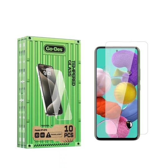 Galaxy A51 Go Des Parmak İzi Bırakmayan 9H Oleofobik Bom Glass Ekran Koruyucu 10lu Paket