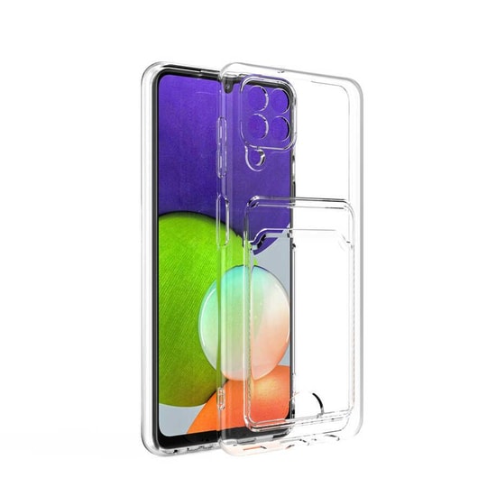 Galaxy M12 Kılıf Kartlıklı Şeffaf Zore Setra Clear Silikon Kapak