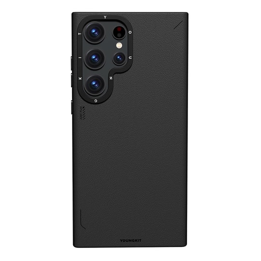Galaxy S23 Ultra Kılıf M-safe Şarj Özellikli Basit Mat Deri Desenli Youngkit Tech Fashion Serisi Kapak