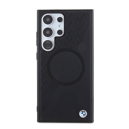 Galaxy S24 Ultra Kılıf BMW Orjinal Lisanslı M-safe Şarj Özellikli Yarım Dokulu Circle Leather Kapak