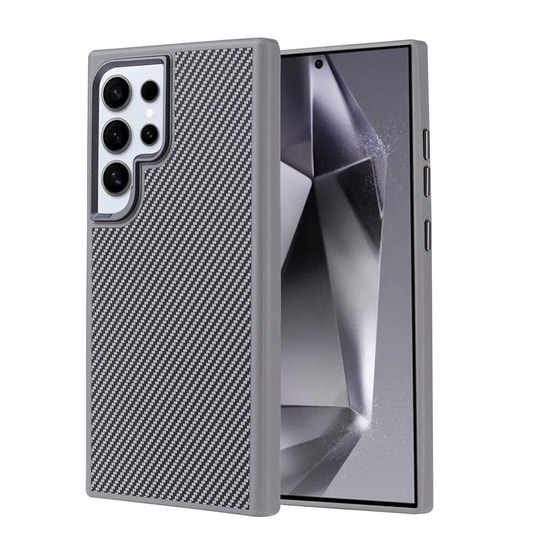 Galaxy S24 Ultra Kılıf M-safe Şarj Özellikli Karbon Fiber Görünümlü Zore Troy Kapak