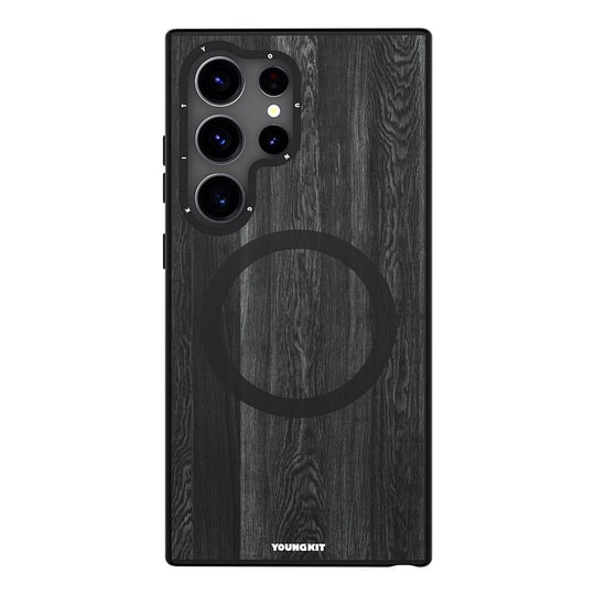Galaxy S24 Ultra Kılıf M-safe Şarj Özellikli Sararmaya Dayanıklı Youngkit Wood Forest Serisi Kapak
