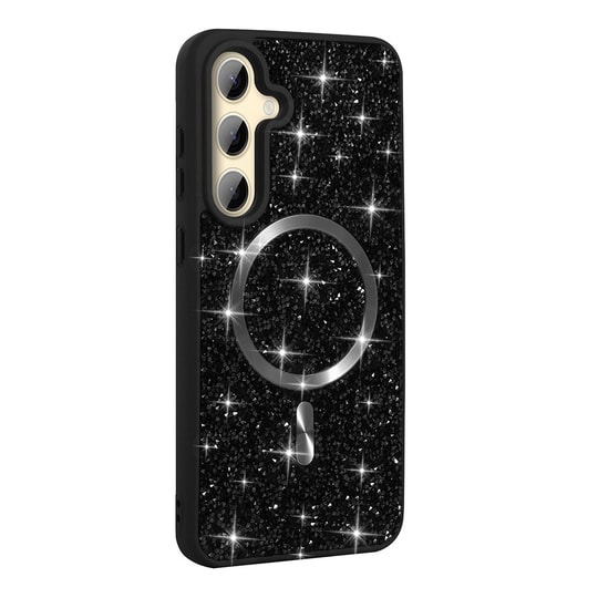 Galaxy S25 FE Kılıf Pırlanta Tasarımlı M-safe Şarj Özellikli Zore Mozaik Silikon Kapak