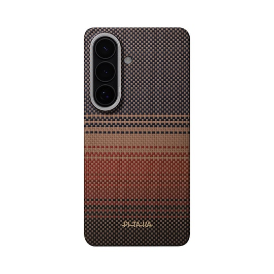 Galaxy S26 Kılıf M-safe Şarj Özellikli Aramid Fiber Pitaka Tactile Woven Sunset-Moonrise Serisi Kapak