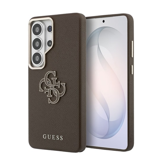 Galaxy S26 Ultra Kılıf Guess Orjinal Lisanslı Grained Yazı ve 4G Büyük Metal Logolu Kapak
