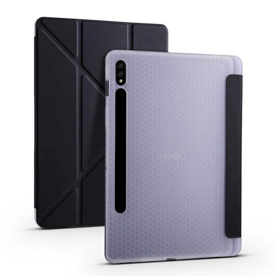 Galaxy Tab S7 T870 Kılıf Zore Tri Folding Kalem Bölmeli Standlı Kılıf