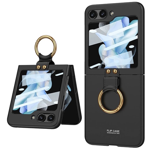 Galaxy Z Flip 5 Kılıf Zore Kıpta Yüzüklü Flip Sert Kapak