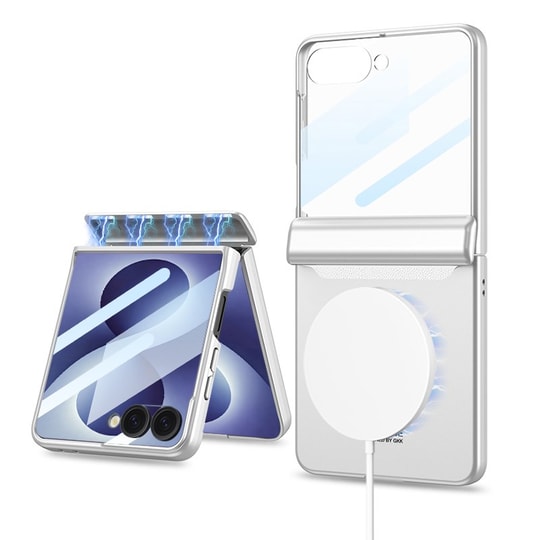 Galaxy Z Flip 8 Kılıf M-safe Şarj Özellikli Zore Kıpta KPT-04 Sert PC Kapak