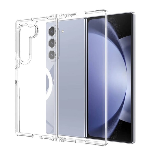Galaxy Z Fold 6 Kılıf M-safe Şarj Özellikli Şeffaf Sert PC Zore Embos Kapak