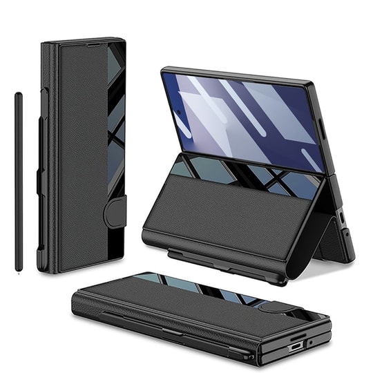 Galaxy Z Fold 7 Kılıf Kamera Korumalı Zore Kıpta Aynalı Kalem Bölmeli Fest Kapak