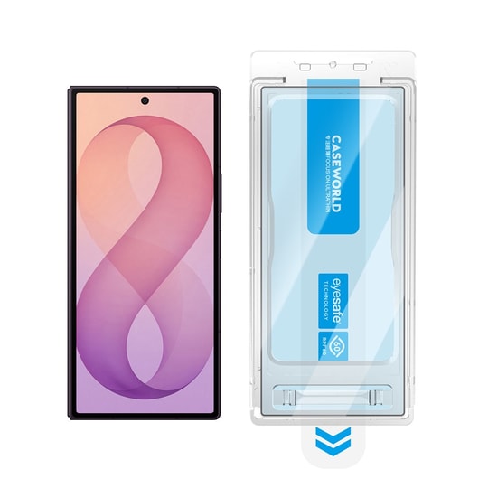 Galaxy Z Fold 8 Ultra CaseWorld Applicator Serisi 2.5D Eyesafe Mavi Işık Teknolojili Safir 0.33mm Temperli Cam Ekran Koruyucu + Uygulama Aparatı