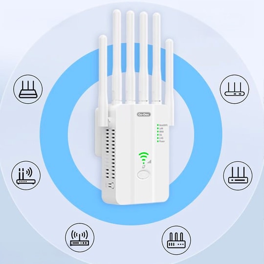 Go Des GD-WPS032 1200Mbps 6 Antenli 5GHz WiFi Sinyal Güçlendirici Router