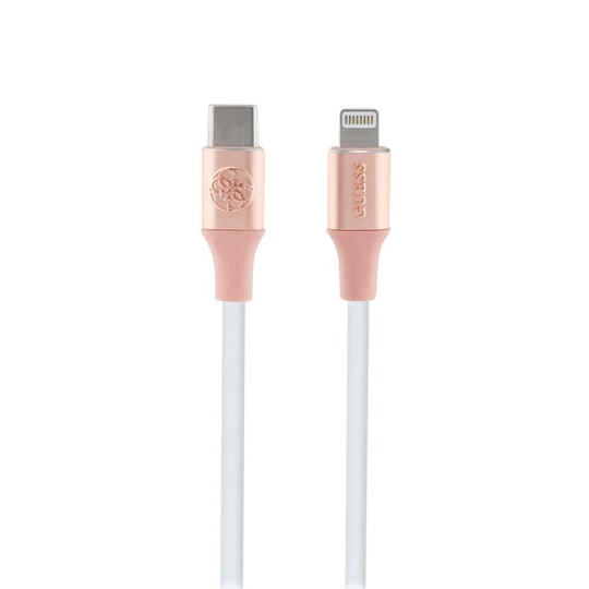 Guess Orjinal Lisanslı 4G ve Yazı Logolu Aydınlatmalı Kablo Ucu Hızlı Şarj Özellikli Type-C To Lightning PD Kablo 3A 1.5m