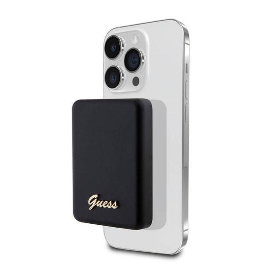 Guess Orjinal Lisanslı M-safe Şarj Özellikli Metal Yazı Logolu Powerbank 3000mAh 5W