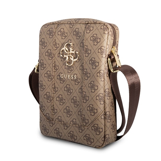 Guess Orjinal Lisanslı Metal Logolu Fermuarlı 8 inç Çapraz Askılı Tablet Çantası
