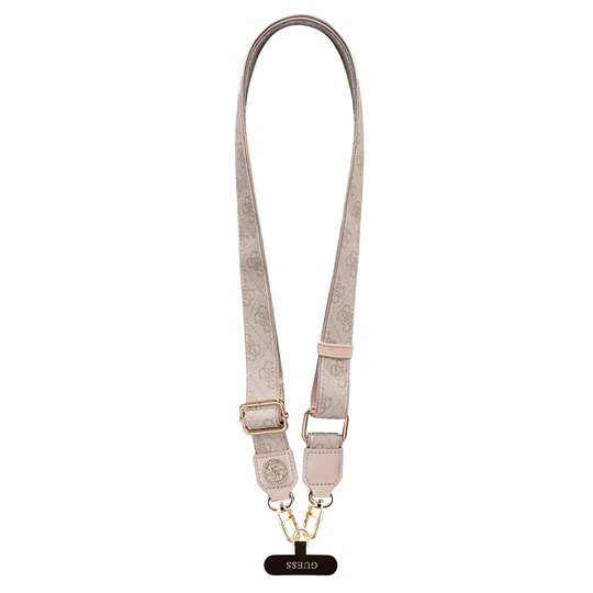 Guess Orjinal Lisanslı Taşlı 4G Metal Logolu Çapraz Vücut Telefon Askı Kayışı 150cm