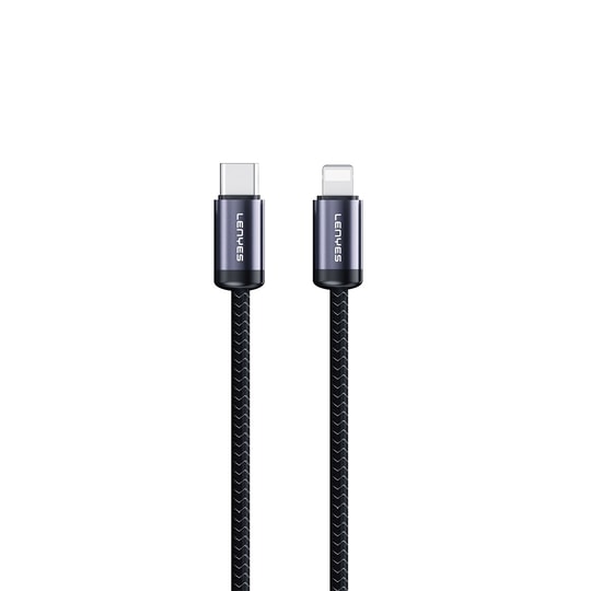 Lenyes LC537 Type-C to Lightning Hızlı Şarj Özellikli Örgülü Data ve Şarj Kablosu 27W 1M