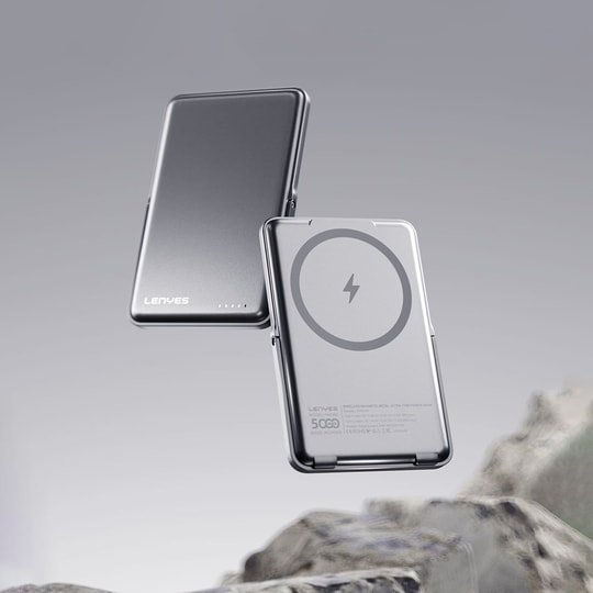 Lenyes PW038D 20W Ultra İnce Standlı Wireless Powerbank 15W 5000mAh