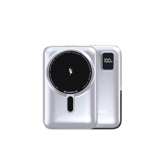 Lenyes PW134D 20W Ultra İnce Dijital LED Ekranlı Standlı Wireless Powerbank 15W 10000mAh