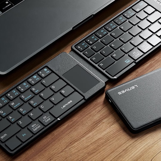 Lenyes WK109 Sessiz Tuş Tasarımlı Touch Pad Özellikli Katlanabilir Bluetooth Bağlantılı Kablosuz Klavye