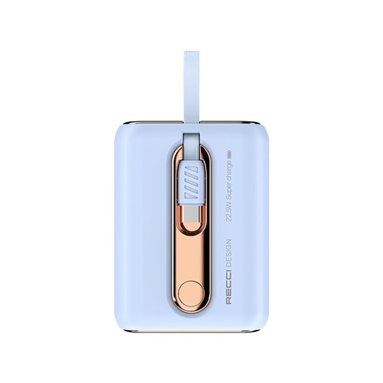 Recci RPB-P12 PD 20W Askı İpli Hızlı Şarj Özellikli Type-C Kablolu Powerbank 22.5W 9000mAh
