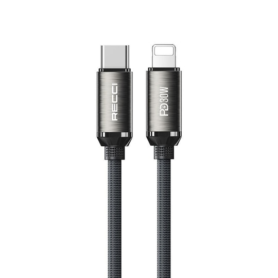 Recci RS35CL Type-C to Lightning PD 30W Örgü Tasarımlı Hızlı Şarj Özellikli Data ve Şarj Kablosu 1M
