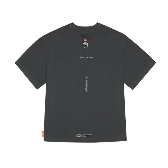 Skinarma Glitch Kısa Kollu Oversize Unisex Bisiklet Yaka Gri Tişört