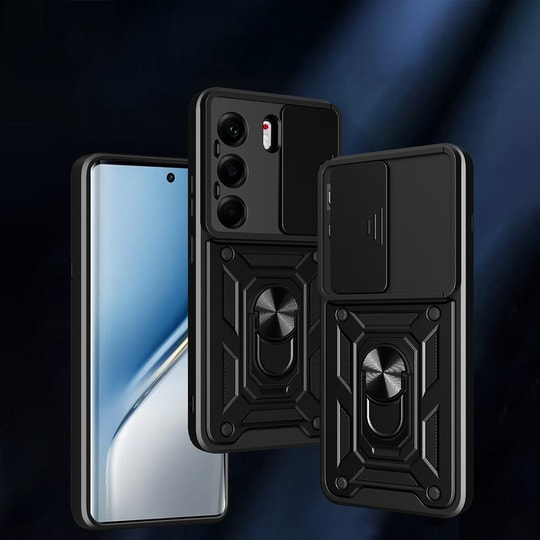 Tecno Camon 40 Pro 4G Kılıf Magnetik Standlı Kamera Korumalı Zore Sürgülü Vega Kapak