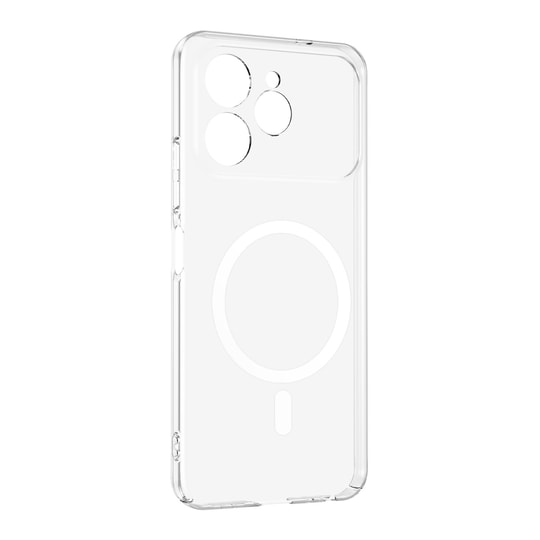 Tecno Spark 40 4G Kamera Korumalı M-Safe Şarj Özellikli Şeffaf Zore London Sert PC Kapak