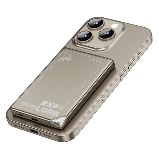 Wiwu Wi-P019 Ultra-Thin Explore Serisi Led Göstergeli Wireless M-safe Powerbank 15W 5000mAh