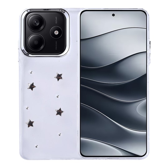 Xiaomi Redmi Note 14 4G Kılıf Airbag Tasarımlı Simli Şeffaf Zore Kutup Kapak
