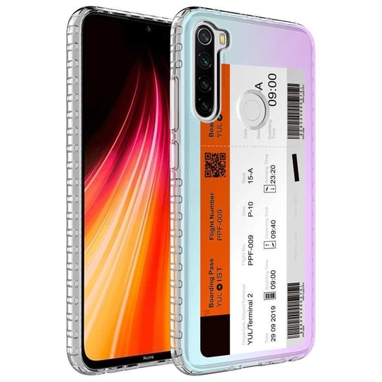 Xiaomi Redmi Note 8 Kılıf Airbag Kenarlı Renkli Desenli Silikon Zore Elegans Kapak