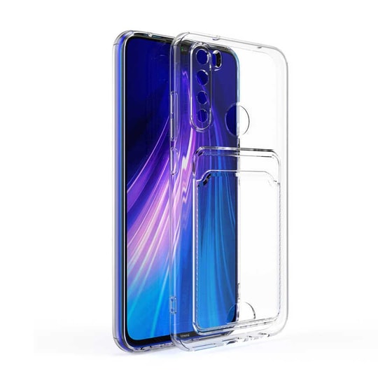 Xiaomi Redmi Note 8 Kılıf Kartlıklı Şeffaf Zore Setra Clear Silikon Kapak