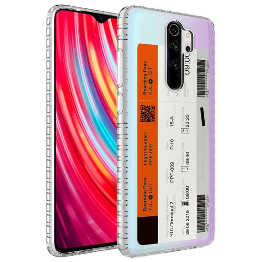 Xiaomi Redmi Note 8 Pro Kılıf Airbag Kenarlı Renkli Desenli Silikon Zore Elegans Kapak