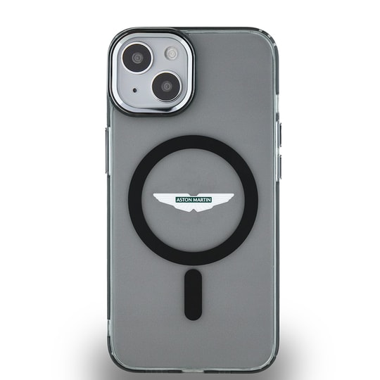 Apple iPhone 14 Kılıf Aston Martin Orjinal Lisanslı M-safe Şarj Özellikli IML Baskı Logolu Metal Düğmeli Kapak