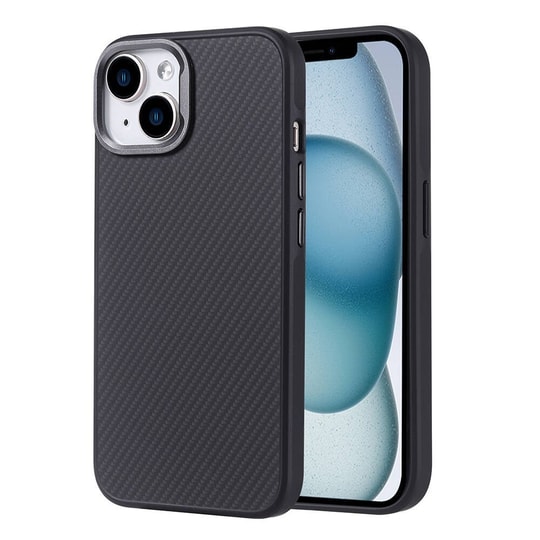 Apple iPhone 14 Kılıf M-safe Şarj Özellikli Karbon Fiber Görünümlü Zore Troy Kapak