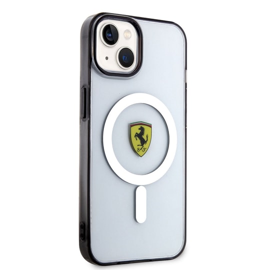 Apple iPhone 14 Plus Kılıf Ferrari M-safe Şarj Özellikli Transparan Dizayn Kapak